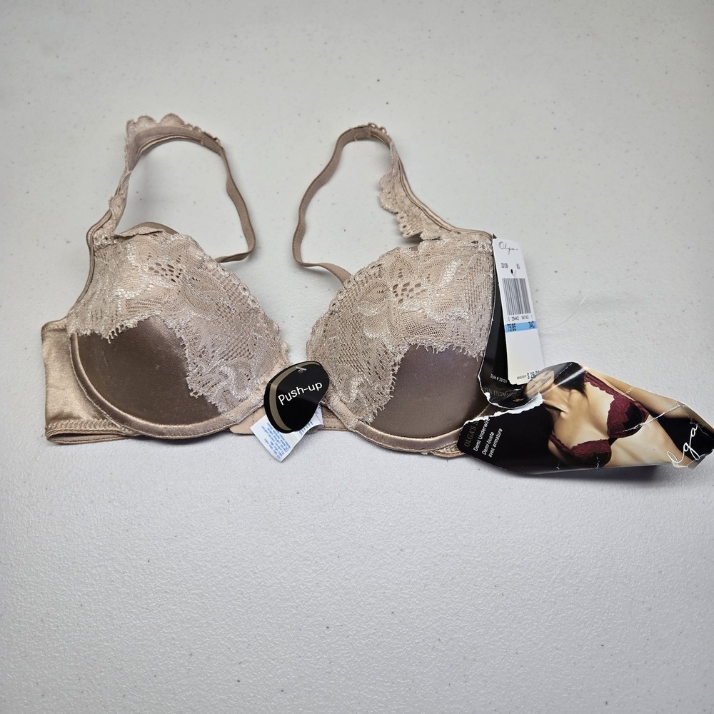 Olga‎ Women Bra 34C Beige 33139 Push Up Underwired Lace Strap Adjustable NWT